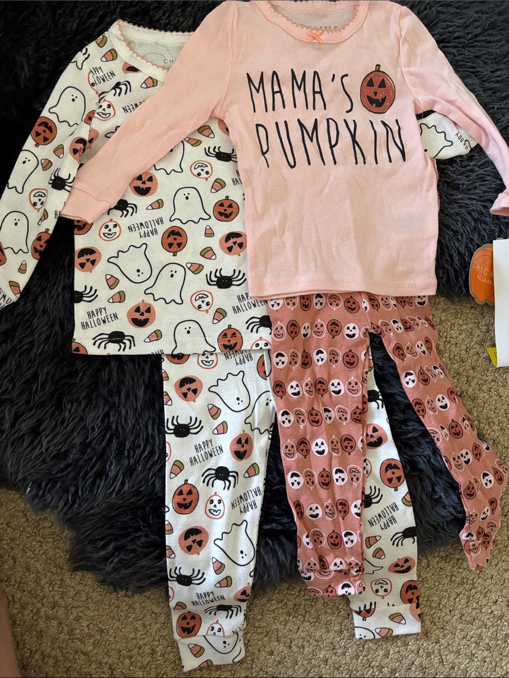 Mama's Pumpkin Pink Long-Sleeve Kids Pajama Set